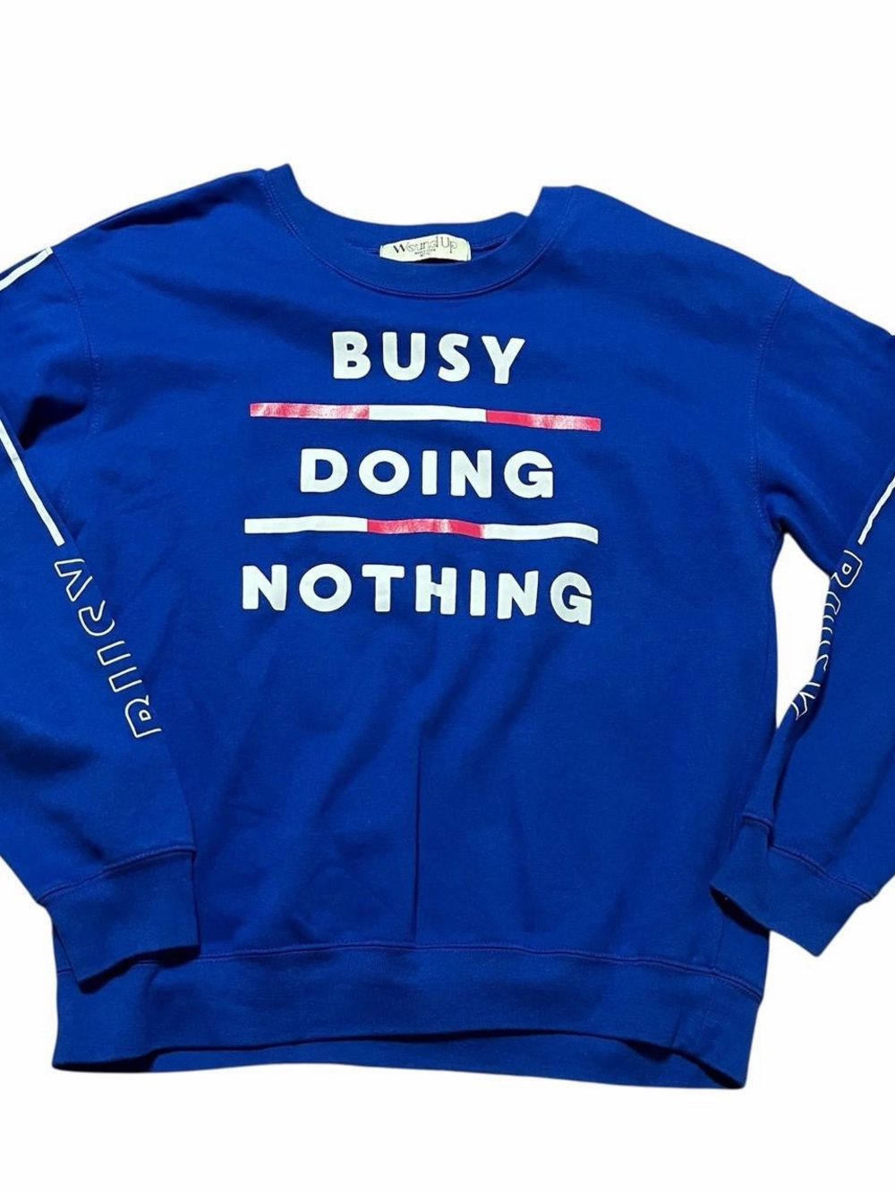 “Busy Doing Nothing” Novelty Humor Sweatshirt Womens Size Medium Oversized
